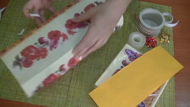 оформление подарка из салфеток своими руками смотреть онлайн