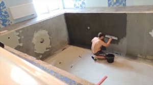 Строительство мозаичного бассейна. Гидроизоляция бассейна
