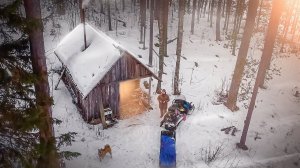 НАСТОЯЩАЯ ОХОТНИЧЬЯ ИЗБА. ЖИВЁМ В ТАЁЖНОЙ ИЗБЕ. ГОТОВЛЮ ОЛЕНИНУ НА ПЕЧКЕ. ПРОВЕРКА ЖЕРЛИЦ. ЗСЛ. ВПО