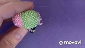 5часть Мишка 2в1#амигурумиизбисера начало крепления туловища к голове