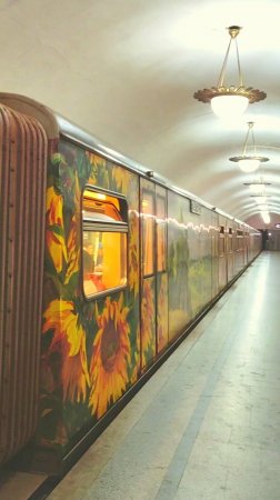 Ст.м."БАУМАНСКАЯ"🚇"РУСИЧ"(АКВАРЕЛЬ)🎨-уходящий поезд #Москва#metro#russia 18.08.2024