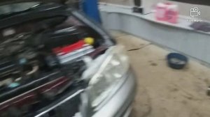 замена термостата и антифриза с промывкой на nissan bluebird
