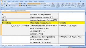 Função TAXA de juros no Excel Como calcular a taxa de juros compostos Matemática Financeira no Exce