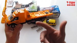 Распаковка и обзор машинок: эвакуатор, манипулятор, погрузчик, Газель и мотоцикл.