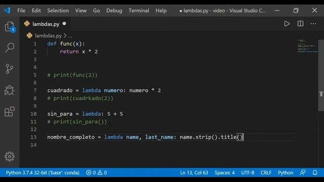 Aprende expresiones lambda, funciones anónimas en python/Tutorial python en español/LambdaExpressio смотреть онлайн