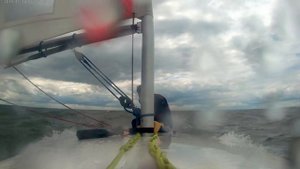 Яхта Луч, Обское море, катания 28.06.2022. Ветер 6-8 м/с и приличная волна.