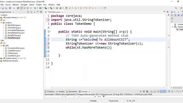 program to iterate token by token for a given string | lec 60| Java Tutorial| BhanuPriya смотреть онлайн