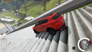 BeamNG drive разбиваю разные машины со ступенек
