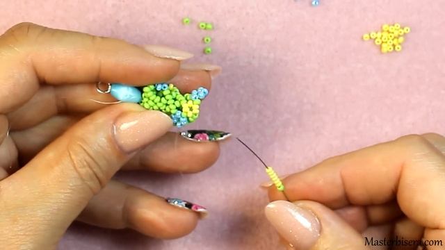 Простой жгут из бисера - браслет "Поляна"?/ Tutorial: Wiring of the beads. Bracelet "Glade"