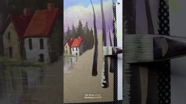 Poster Color Fall Scenery Painting on Waste Cardboard | @pankajparki6605 | #timelapse смотреть онлайн