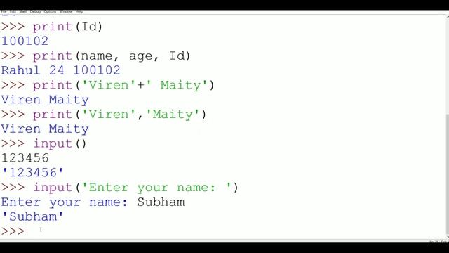 Python Tutorial for Beginners Part 3 Hindi | Input-output operation in  python | print() | input()
