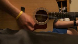 Taylor 110 CE Acoustic guitar sound check with various strum and picking styles