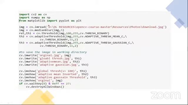 OpenCV Training Session #3 Advanced Functions of OpenCV |  1. Thresholding in OpenCV