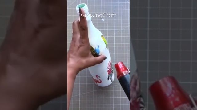 Decoupage on glass bottle - Decoupage Art for beginners - chalk paint