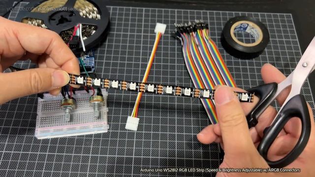 Arduino Uno WS2812 5050 RGB LED Strip (Speed & Brightness Adjustable) w/ARGB Connectors