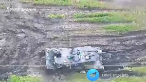 Дрон Ланцет атакует немецкий танк Leopard 2A6 армии Украины