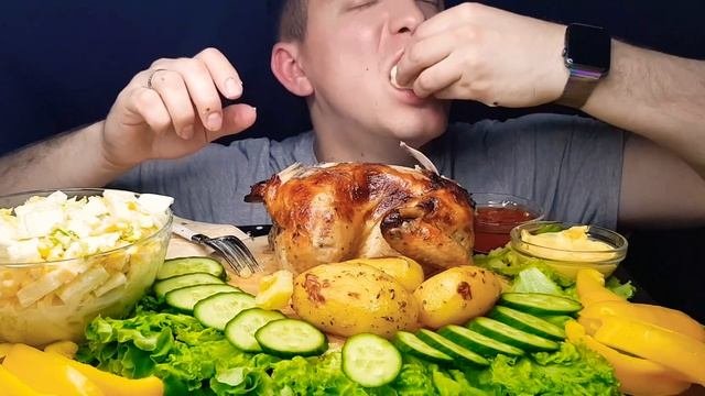 MUKBANG /Курица в духовке /Мукбанг #обжор #мукбанг #mukbang #grilled Chicken #домашняяеда #food