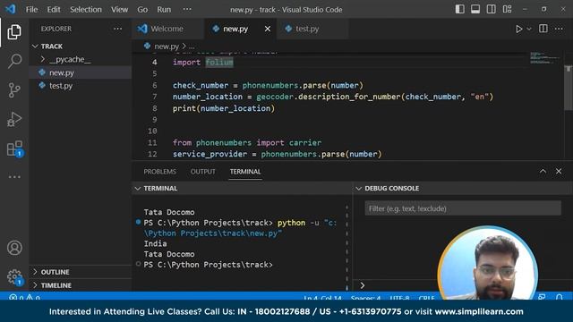 Track Phone Number Location Using Python | Python Projects for Beginners | Simplilearn