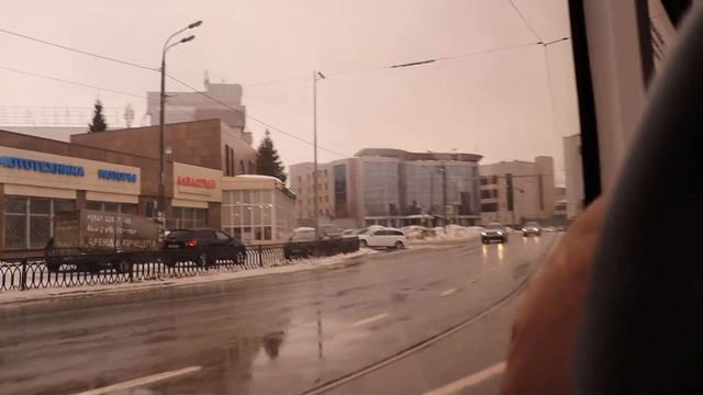 Поездка на редком трамвае 71-911 «City Star» № 1203 по маршруту №5 в Казани . 27.02.2022 смотреть онлайн