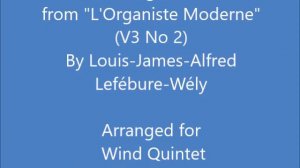 Fugue from "L'Organiste Moderne" (Volume 3 No. 2) for Wind Quintet