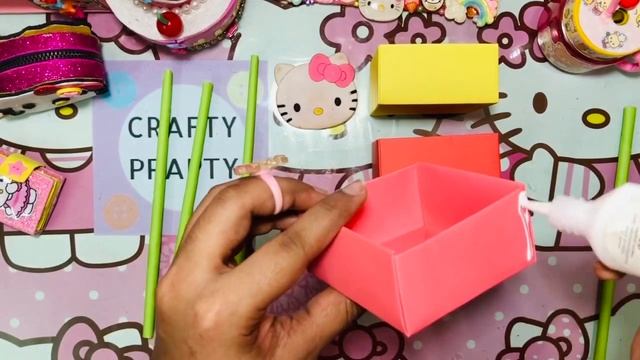 How to make Hello kitty Origami Paper Desk Organizer/DIY Origami Rack/Hello Kitty desk Organizer смотреть онлайн