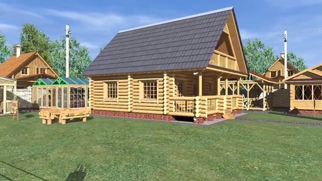 Проект деревянного дома с каминным залом "Любава" смотреть онлайн