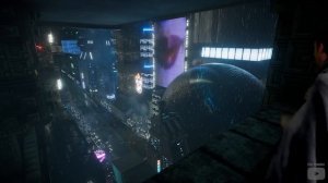 ASMR Blade Runner Balcony Cyberpunk City Rain Sound Ambience 7 Hours 4K - Sleep Relax Focus Chill