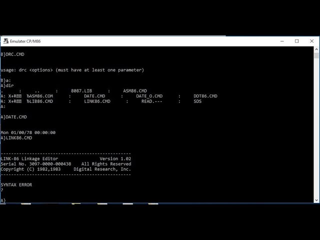 Написал эмулятор CP/M-86 для WIN32x