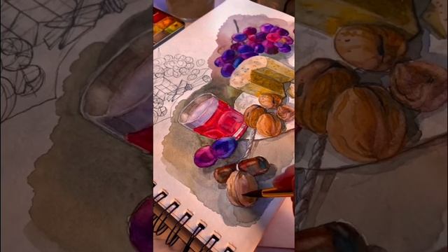 Watercolour. Натюрморт акварелью. смотреть онлайн