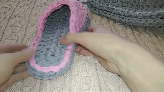 Тапочки из трикотажной пряжи // Подробный МК // Вязание крючком смотреть онлайн