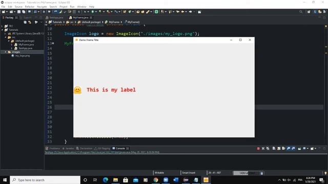 Java GUI Crash Course Tutorial #5  - Create a Label Using JLabel Class Java Swing