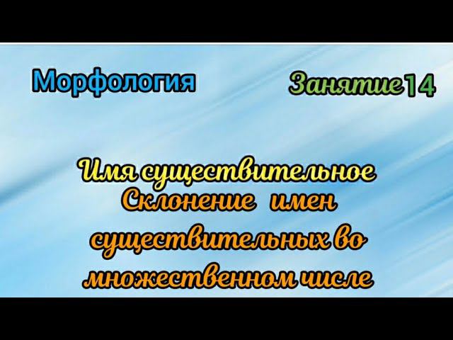 Занятие 14. Склонение имен существительных во множественном числе