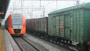 "Гонки грузового поезда и Ласточки!" Тепловоз 2ТЭ25Км-0179 с грузовым поездом и ЭС2Г-077.