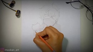 Anime character Drawing Tutorial | #2minuteswithmuskanart -1| Relaxing timelapse | #MuskanArt