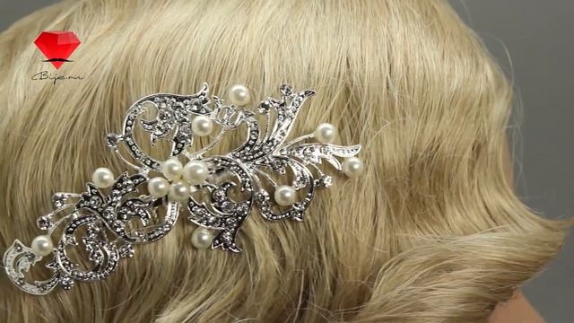 Bije.ru: Свадебный гребень с родиевым покрытием и стразами Fildis (Филдис)