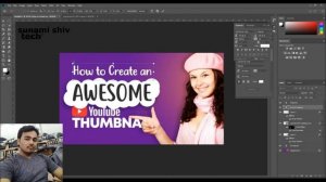 PHOTOSHOP cc 2019 Make YouTube Thumbnails Part-16 | Photoshop tutorial | sunami shiv tech