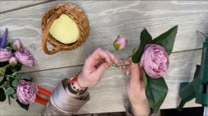 Весенняя корзина/Корзина с искусственными цветами/ Мастерская подарков от Души.