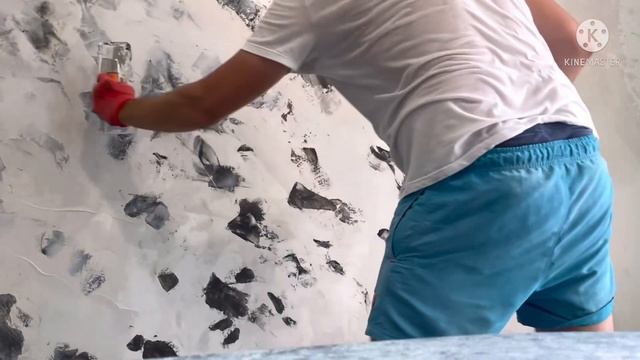 Бюджетный вариант отделки стены своими руками. Декоративная штукатурка.