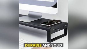 ALUMINUM ALLOY MONITOR STAND COMPUTER BASE TABLE WITH 4 USB 3.0 LAPTOP DESKct Video