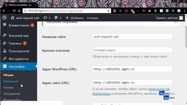 6. Школьный сайт на Wordpress бесплатно. Настройки сайта