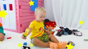 Chris Rides on Toy Sportbike & plays with toys