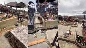 В Сочи Барановское кладбище ползет в овраг