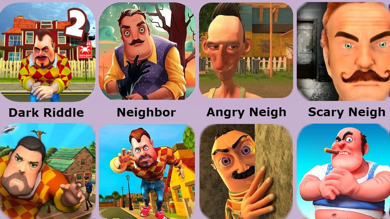 Angry neighbor scary. Энгри нейбор. Привет сосед дарк Риддл. Игра чокнутые соседи. Энгри нейбор сосед.