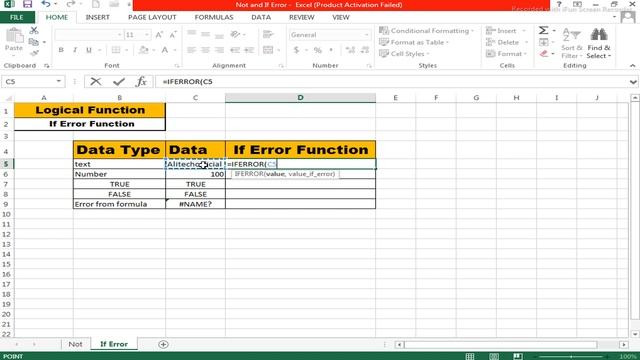 MS Excel|Not and If Error |MS excel full course