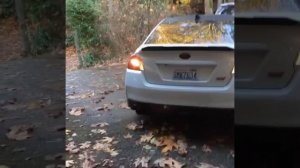 Subaru WRX STI leaving pearl white sounds exhaust