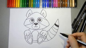 Как нарисовать енота. How to draw a raccoon