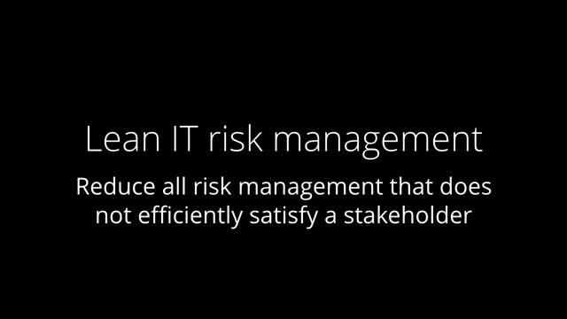 Lean IT Risk Management for small companies