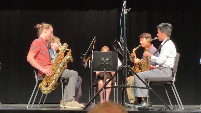 Stevenson HS Honor Band Saxophone Quintet performing Paquito De Habana by Rick Hirsch смотреть онлайн