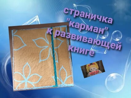 Страничка  с карманом в развивающую книжку №2. A page with a pocket in an educational book.
