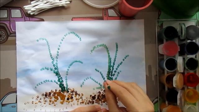 Первые проталины. Подснежники в технике пуантель / The First Thawed Patches. Pointed Snowdrops